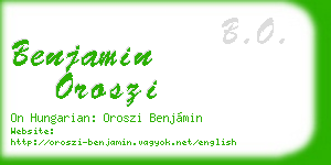 benjamin oroszi business card