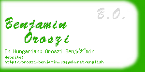 benjamin oroszi business card